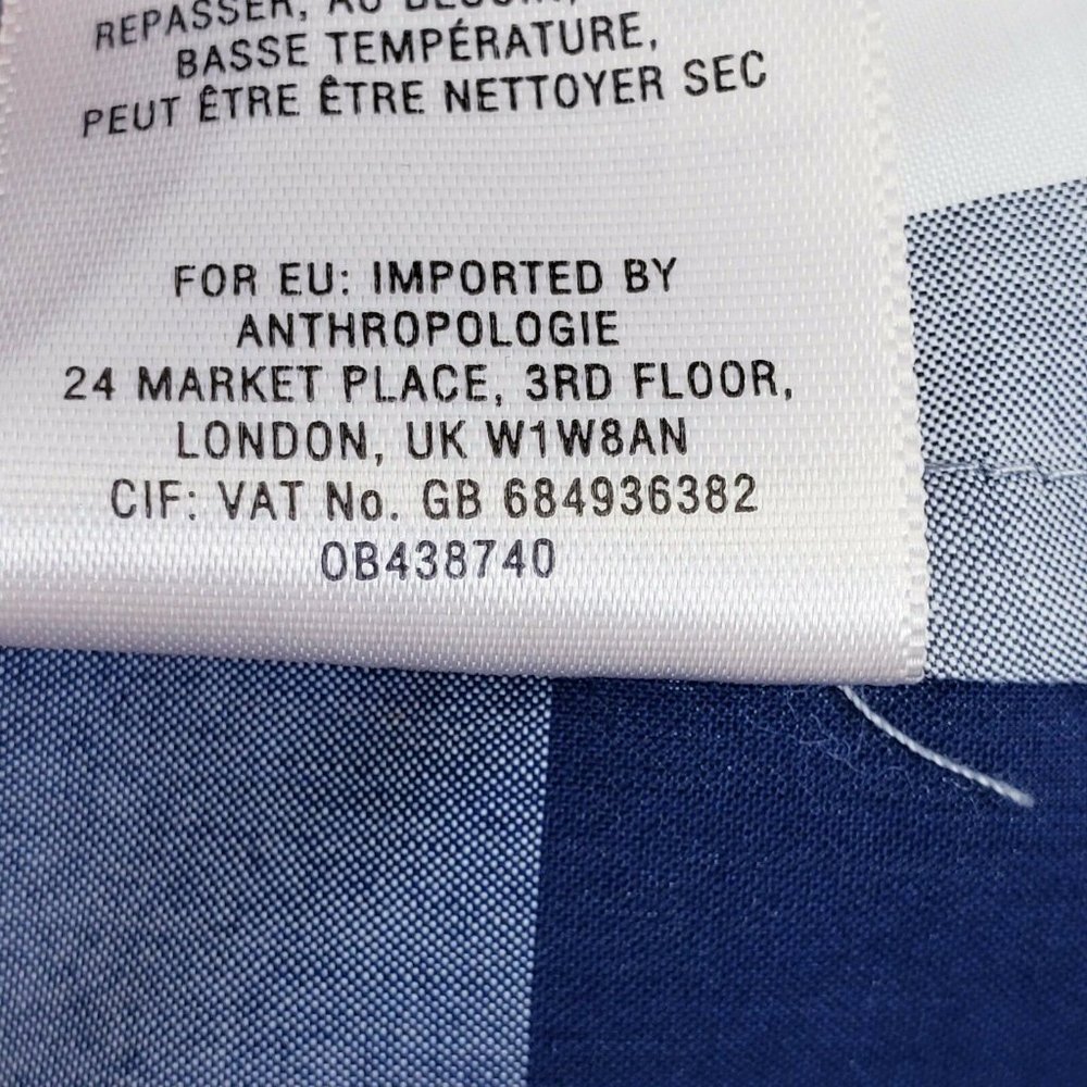 Anthro HD in Paris Hi-Low Gingham Peplum Top Sz 4 - Picture 6 of 7